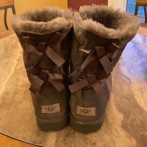 Gray Bailey Bow Ugg Boots